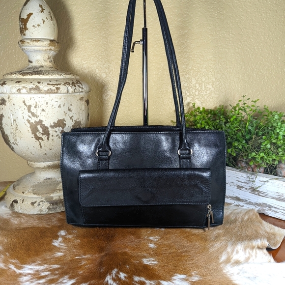 Preston & York Vintage Leather Satchel Shoulder Bag Purse Wallet - Picture 1 of 9